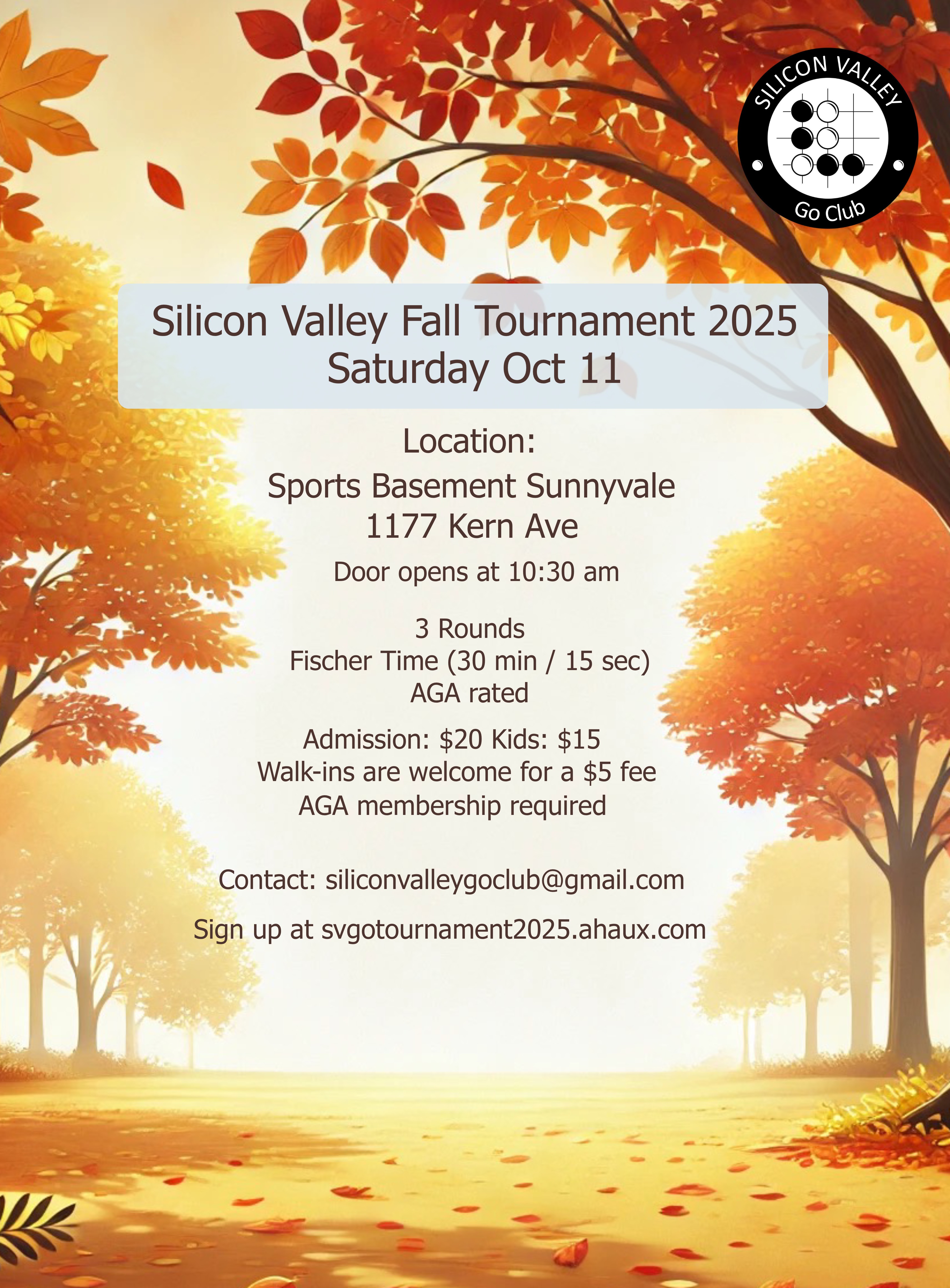 Silicon Valley Fall Tournament 2025 poster